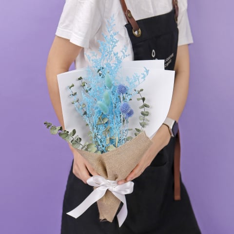 Baby Blue Dried Posy  - Standard 1