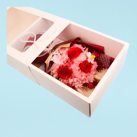 Preserved Pink & Red Posy  - Standard 0