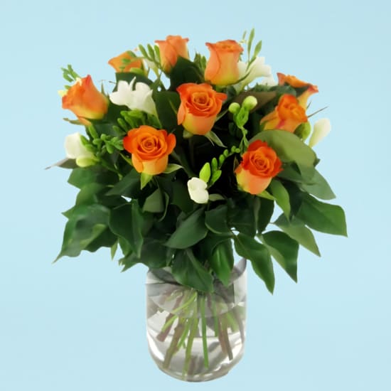 Roses And Freesias Vase  - Standard