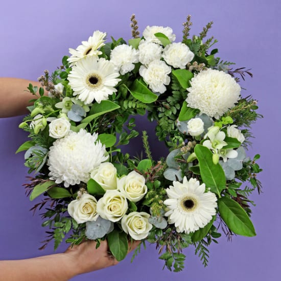 Ivory Elegance Wreath  - Standard