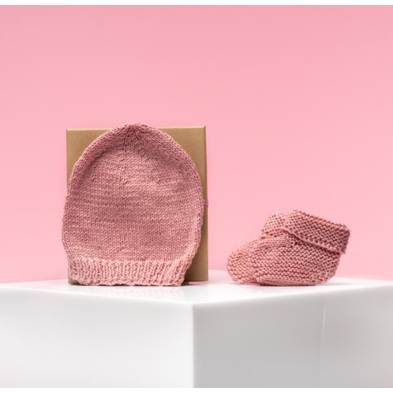 Merino Dusty Pink Baby Gift Set - Standard