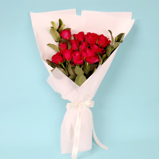 Twelve Roses Bouquet - Deluxe