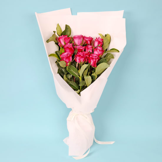 Twelve Roses Bouquet - Deluxe