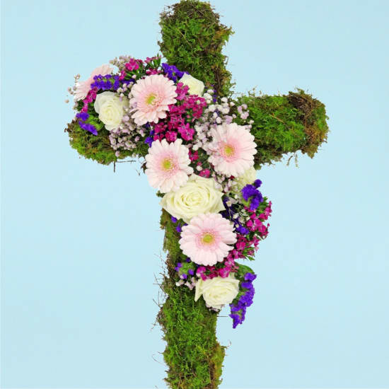 All Our Sympathy Flower Cross  - Standard