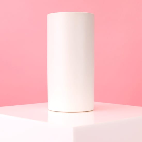 Ceramic Cylinder White Vase (10 x 20cm) - Standard