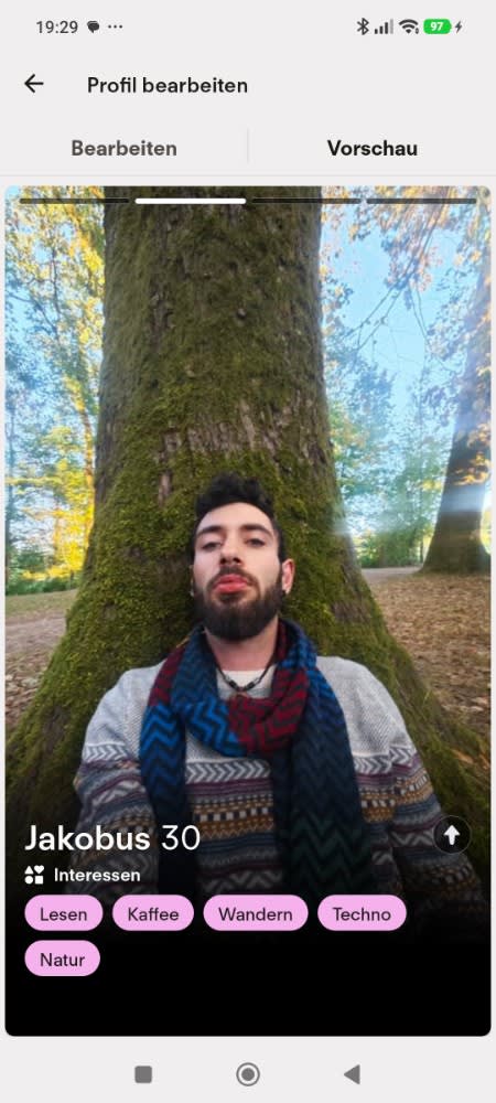 Dating profile photo option 1
