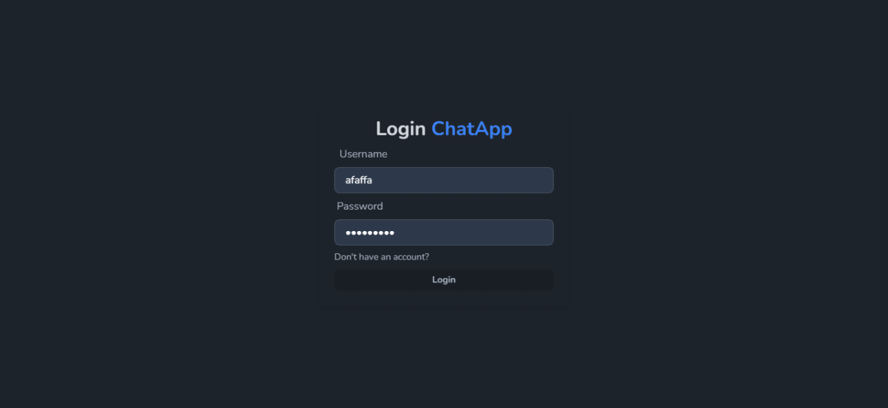 React chat app project screen 3