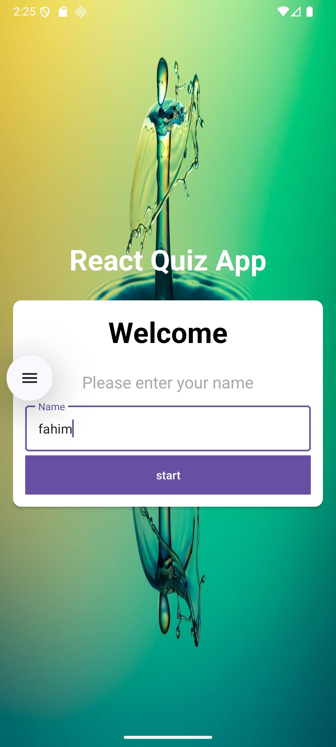 Kotlin Quiuzz Application project screen 3