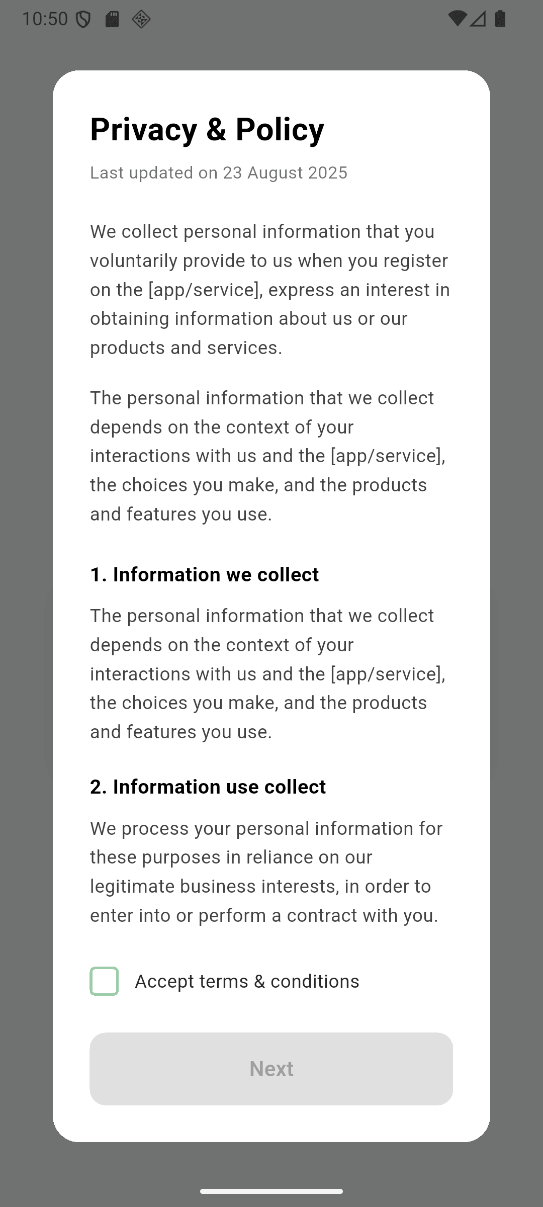 Neibrly Flutter App project screen 14