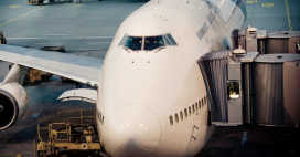 Plane waiting on tarmac for boarding