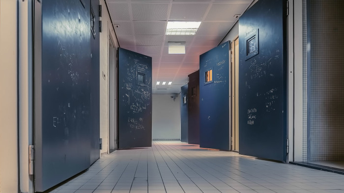 an image of cell doors in a prison in the Netherlands