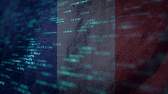 French flag with data in front