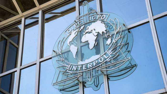 INTERPOL sign outside an INTERPOL building