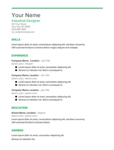 google docs resume template software developer