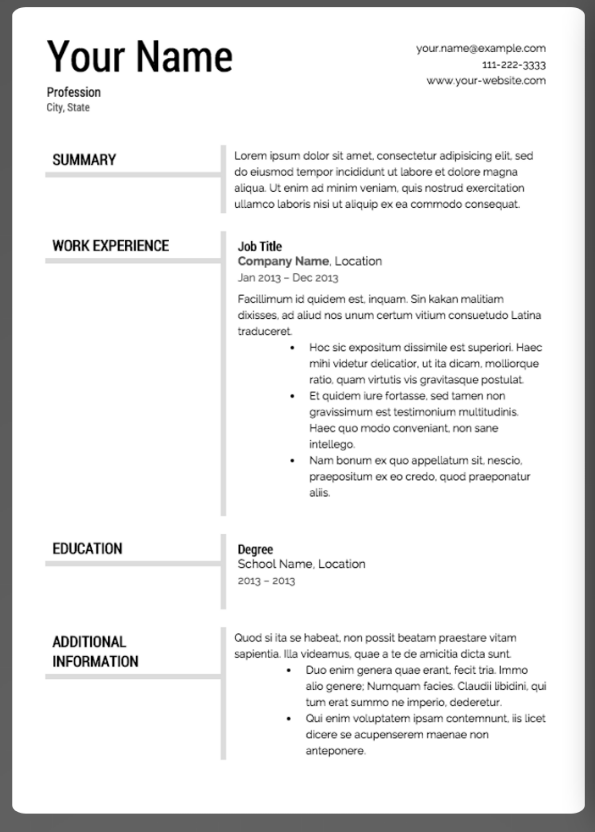 how to do the resume