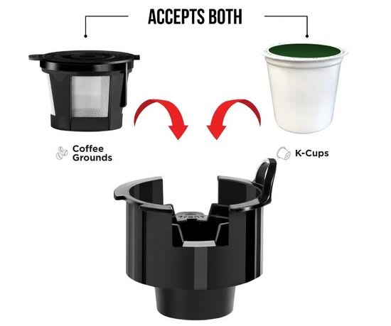 Chefman Froth & Brew coffee maker k-cups & coffee grounds
