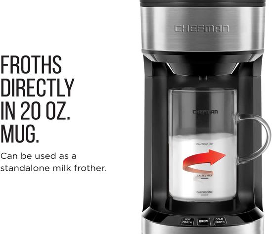 Chefman Froth & Brew coffee maker milk frother