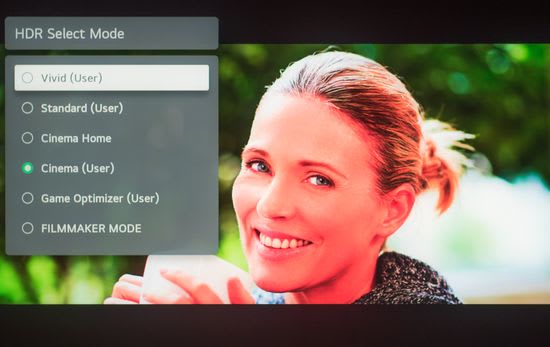 LG QNED90 Cinema HDR Picture Mode