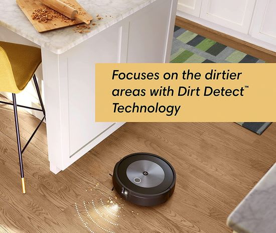 iRobot j7+ Dirt Detect technology
