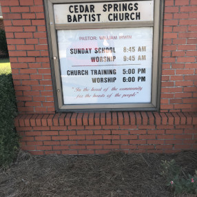 Cedar Springs Baptist Church in Ashford,AL 36312