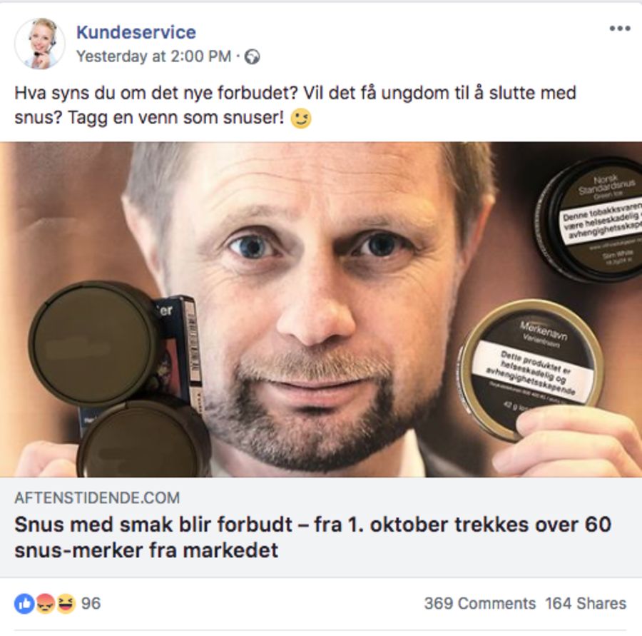Facebook-siden «Kundeservice» er en sentral distributør i nettverket av løgnfabrikker. Du kan ikke stole på det som deles.