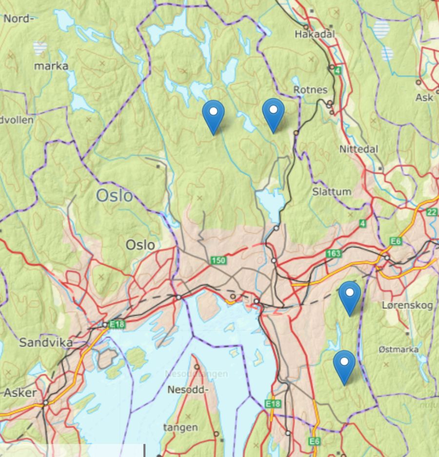 Det er ikke tatt bilder av ulv på noen av NINAs viltkameraer utplassert i Oslo i år.