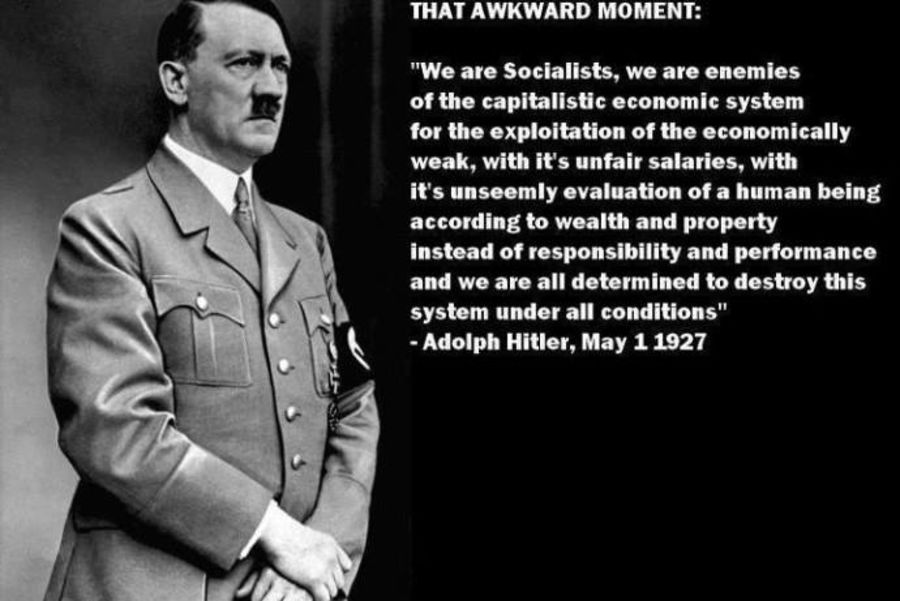 Dette er ikke noe Hitler har sagt. Sitatet er skrevet av hans politiske rival Gregor Strasser, som Hitler beordret drept i 1934.