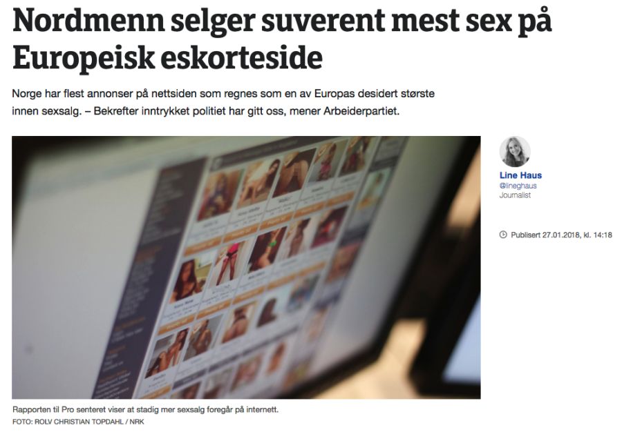 ENDRET TITTEL: Slik så NRKs sak ut, med den opprinnelige tittelen, som nå er endret.