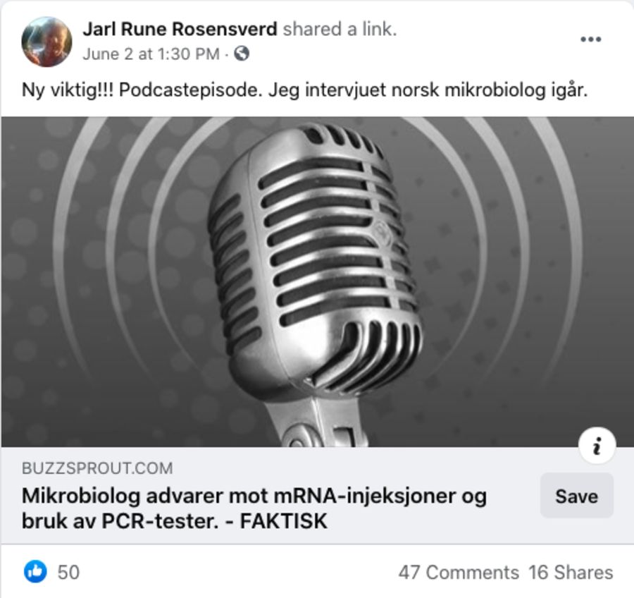 Jarl Rune Nilsson, som kaller seg Rosensverd på Facebook, har blant annet delt podkasten i gruppen Røde Luer. De har arrangert flere av demonstrasjonene foran Stortinget mot myndighetenes koronatiltak.