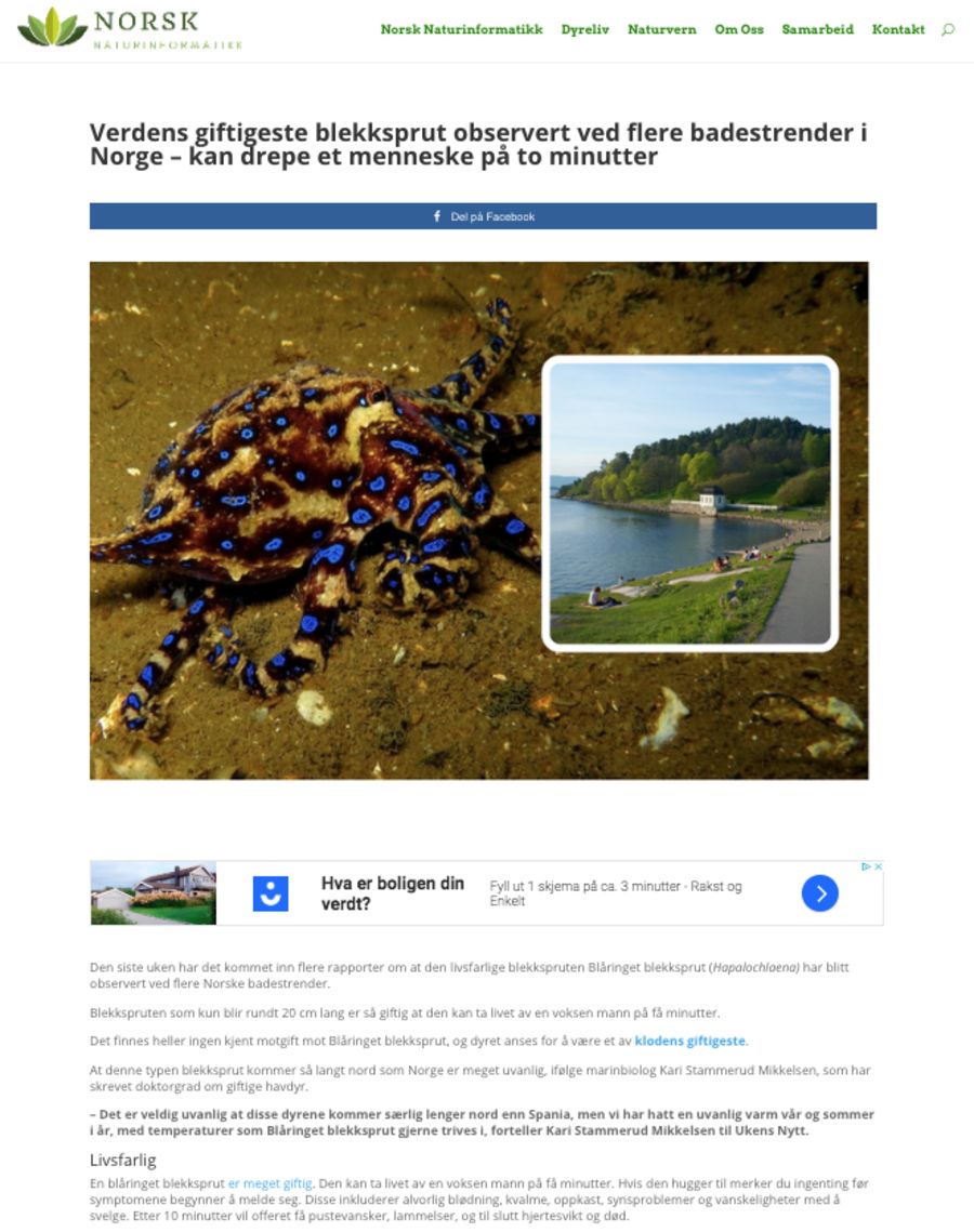 Slik ser saken fra «Norsk Narurinformatikk» ut.