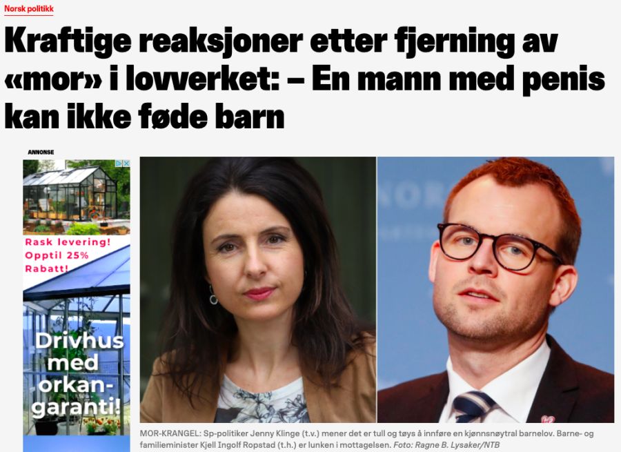 Nettavisens artikkel om den påståtte fjerningen av «mor» i barneloven, var Norges mest engasjerende artikkel i sosiale medier dagen den ble publisert.