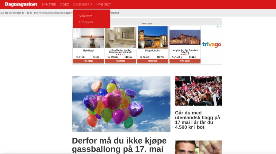 Dagmagasinet har en grafisk utforming på nettsiden sin, som ligner på utformingen til Dagbladet.