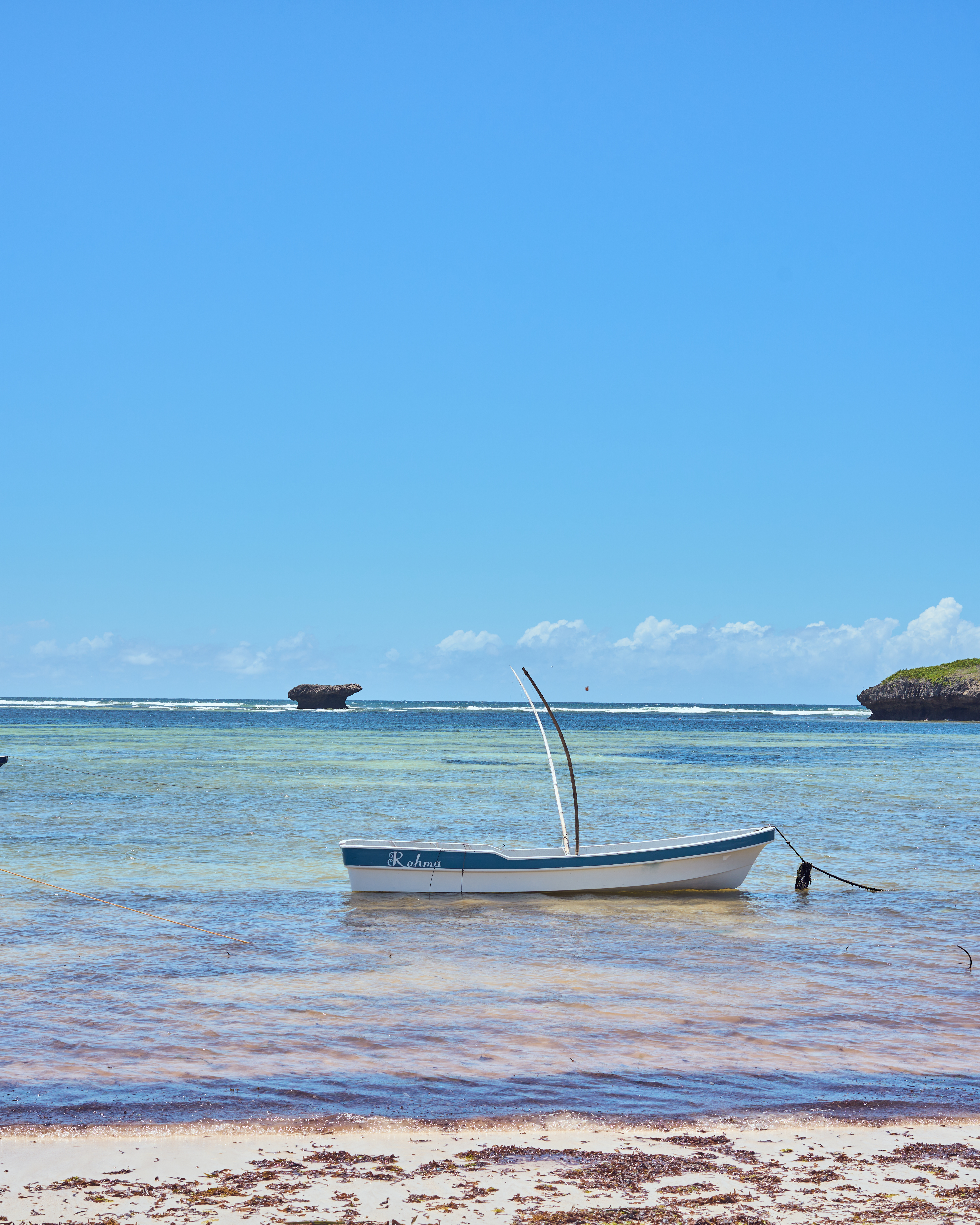Pristine White Sand Beach Under a Clear Blue Sky