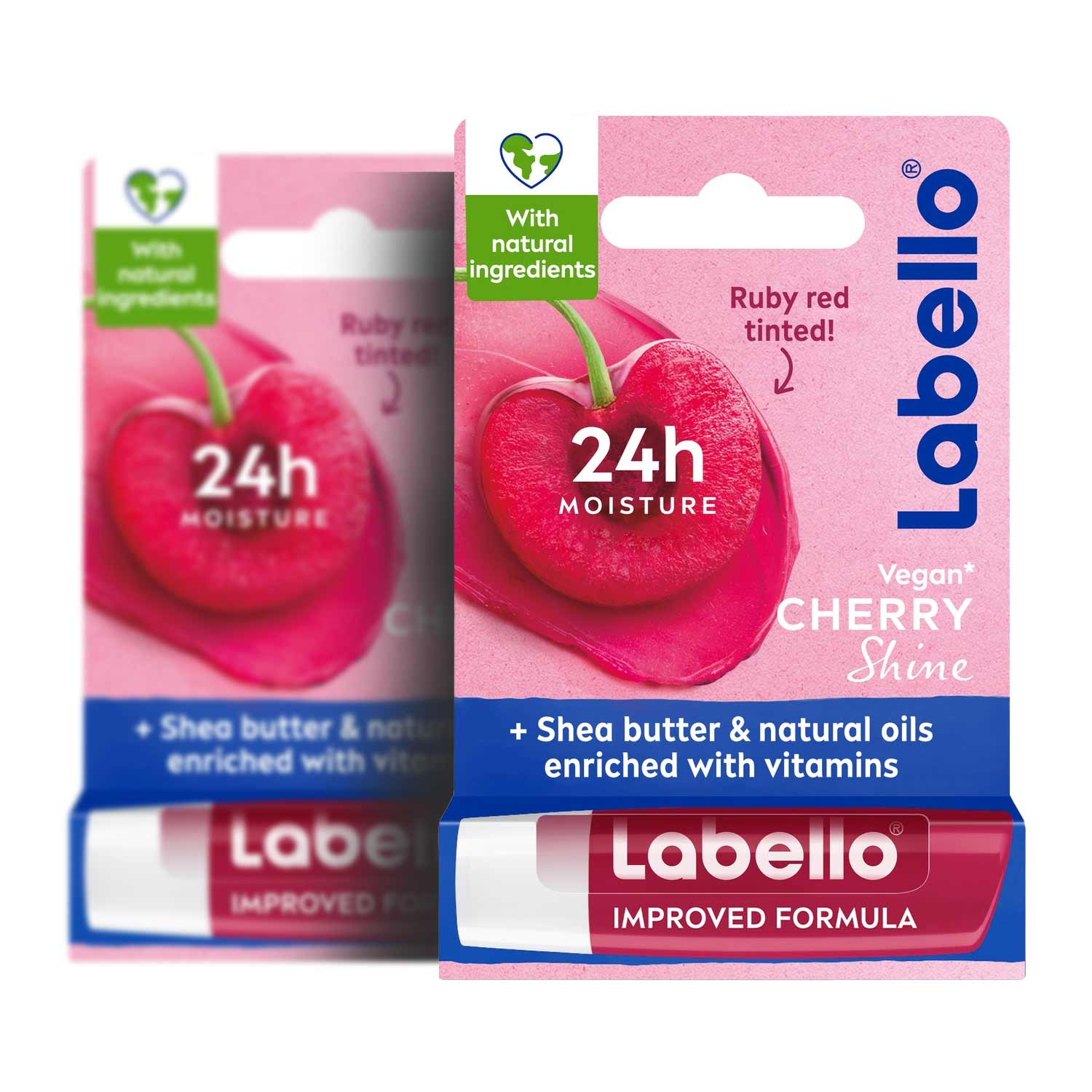 Labello Cherry Shine Lip Balm 2x4.8gm @20%off