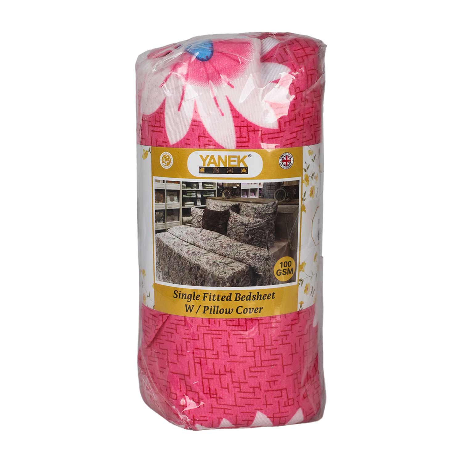 Yanek Single Fitted Bedsheet with Pillow Cover 14130