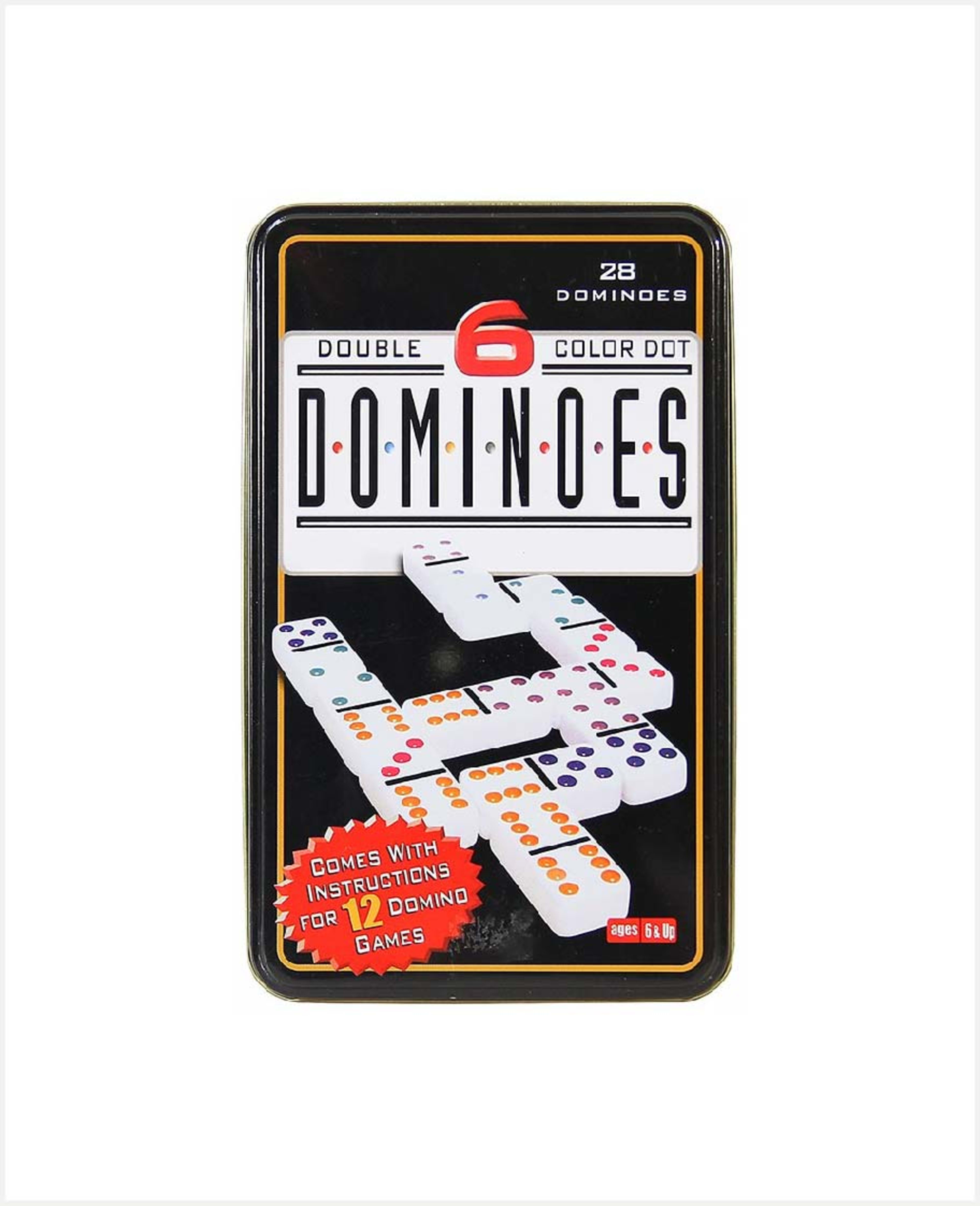 Dominoes Double 6 Color Dot 28pcs (tin) Set