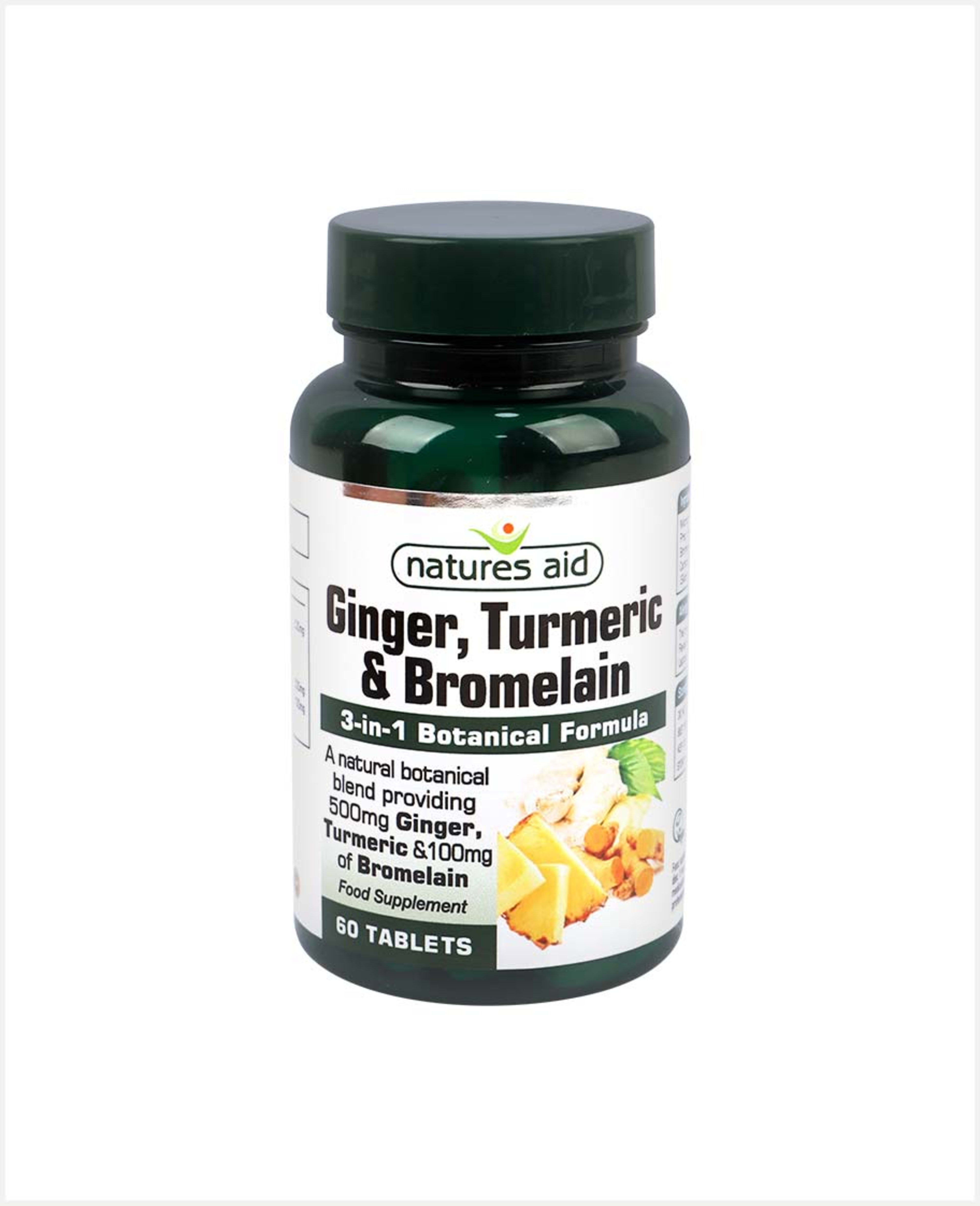 Natures Aid Ginger Turmeric and Bromelain 60 Tablets - image 2