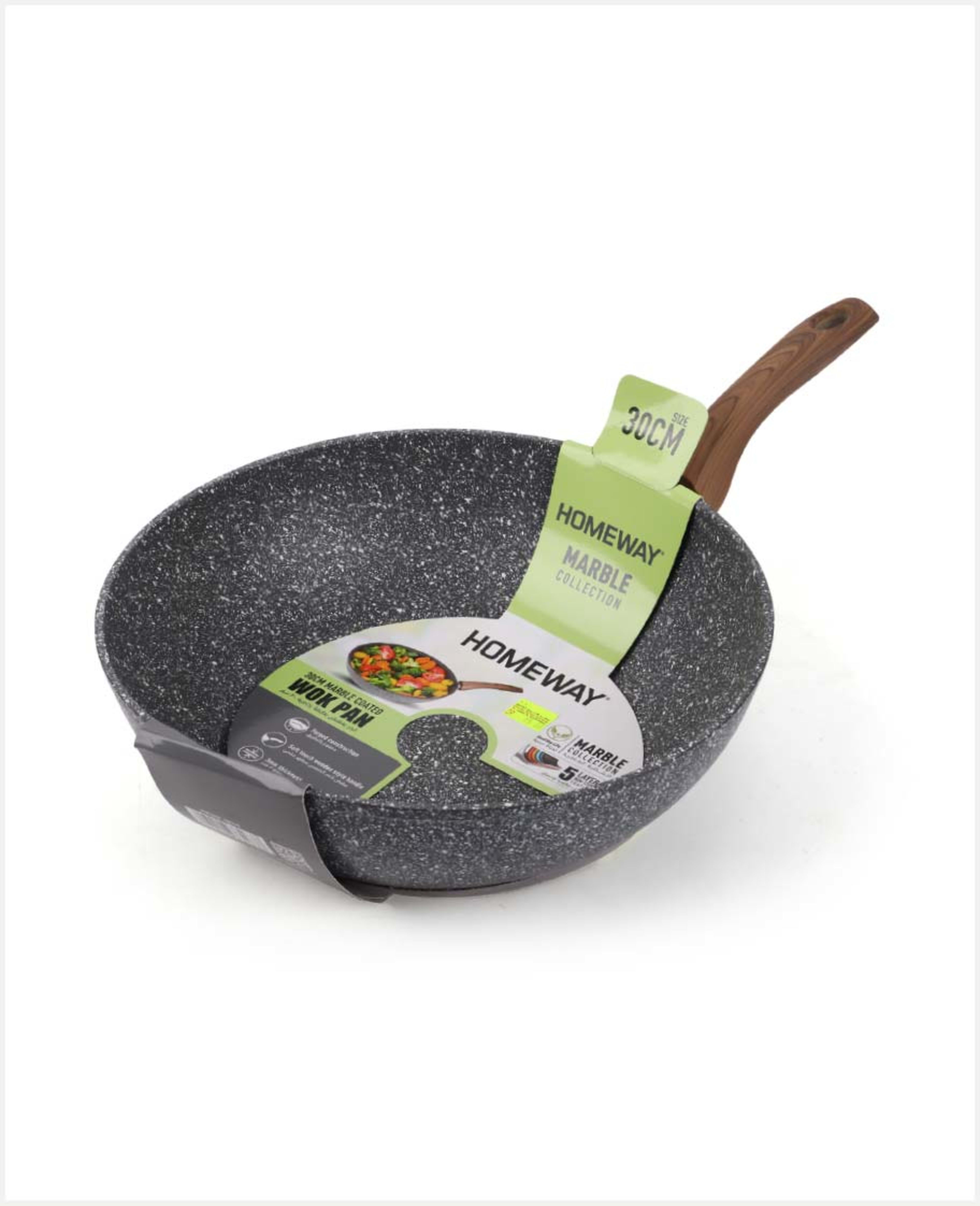 Homeway Forged Marble Wok 30cm Hw-3418