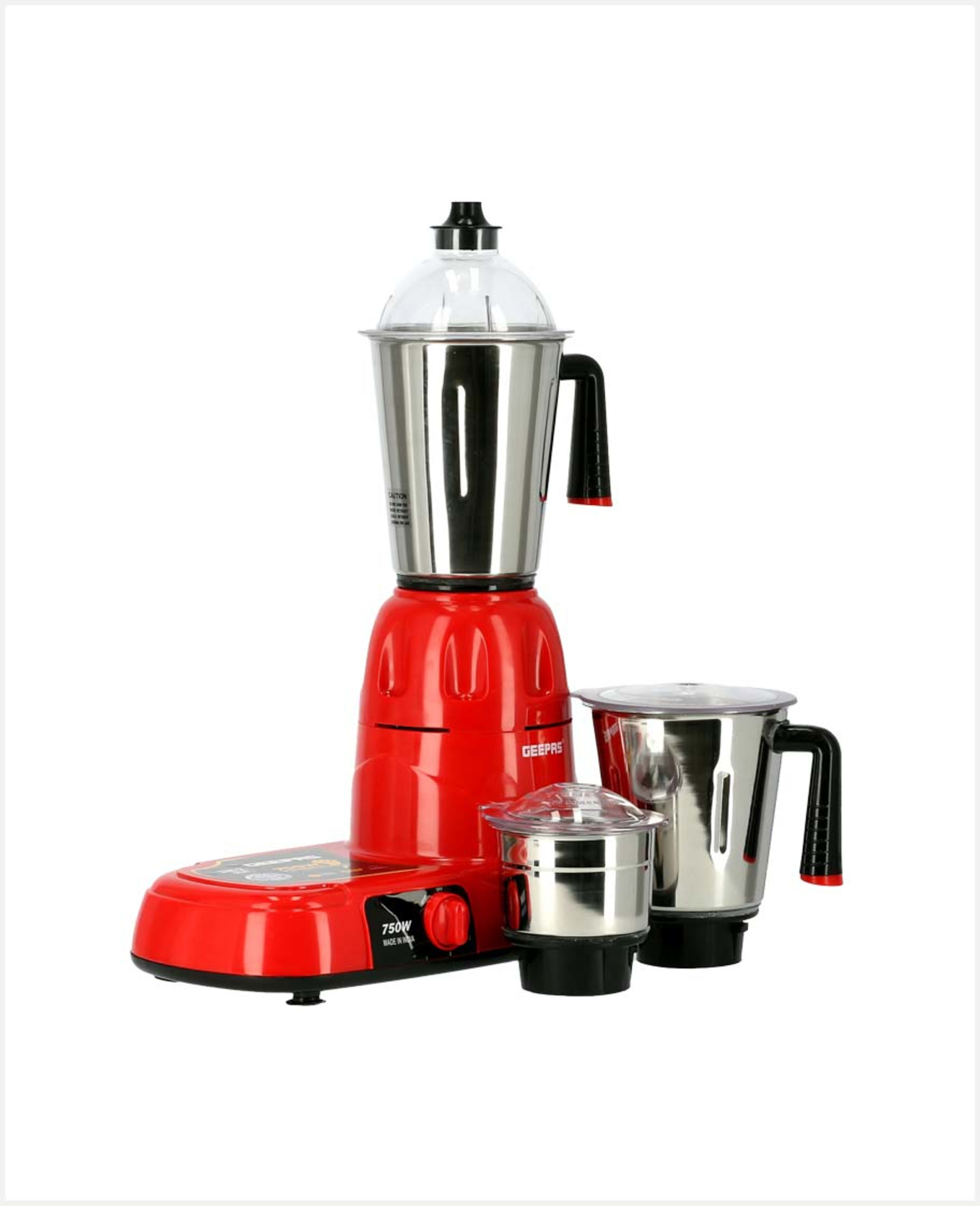 Geepas Mixer Grinder with 3 S/steel Jars 750w Gsb5081