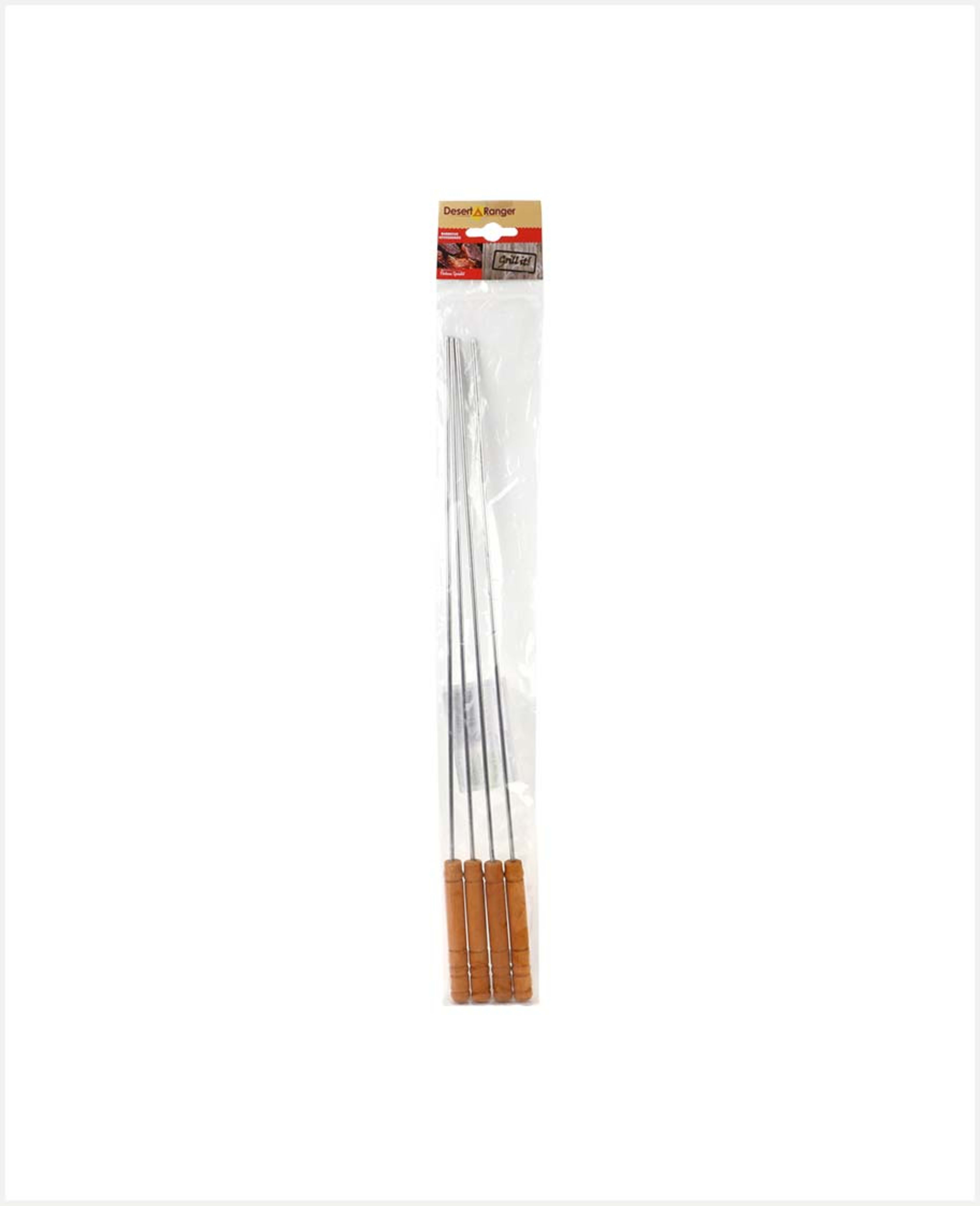 Desert Ranger S/steel Skewers W/ Handle 42cm 4's #dr-450102
