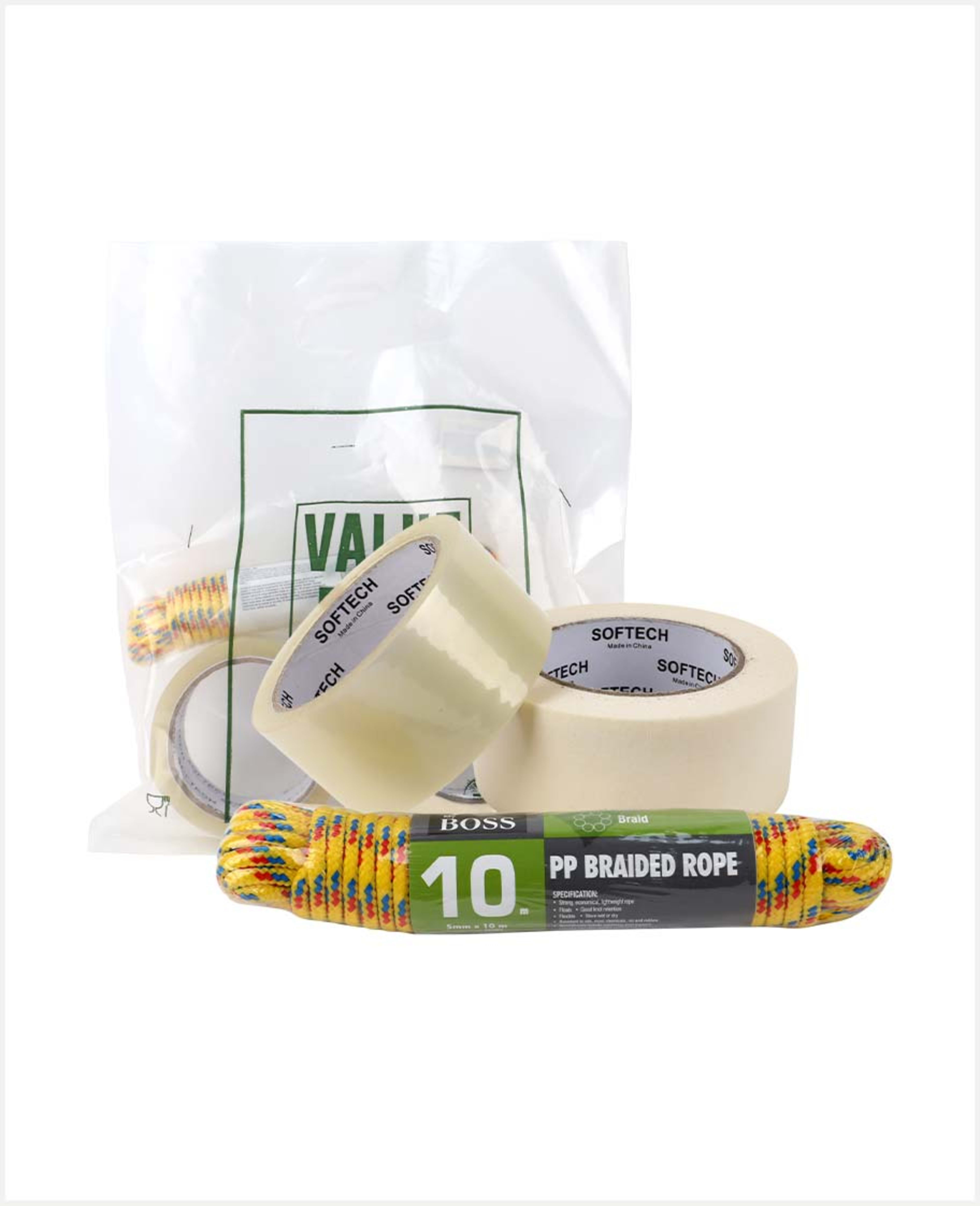 Braided Rope with 2 Packing Tapes