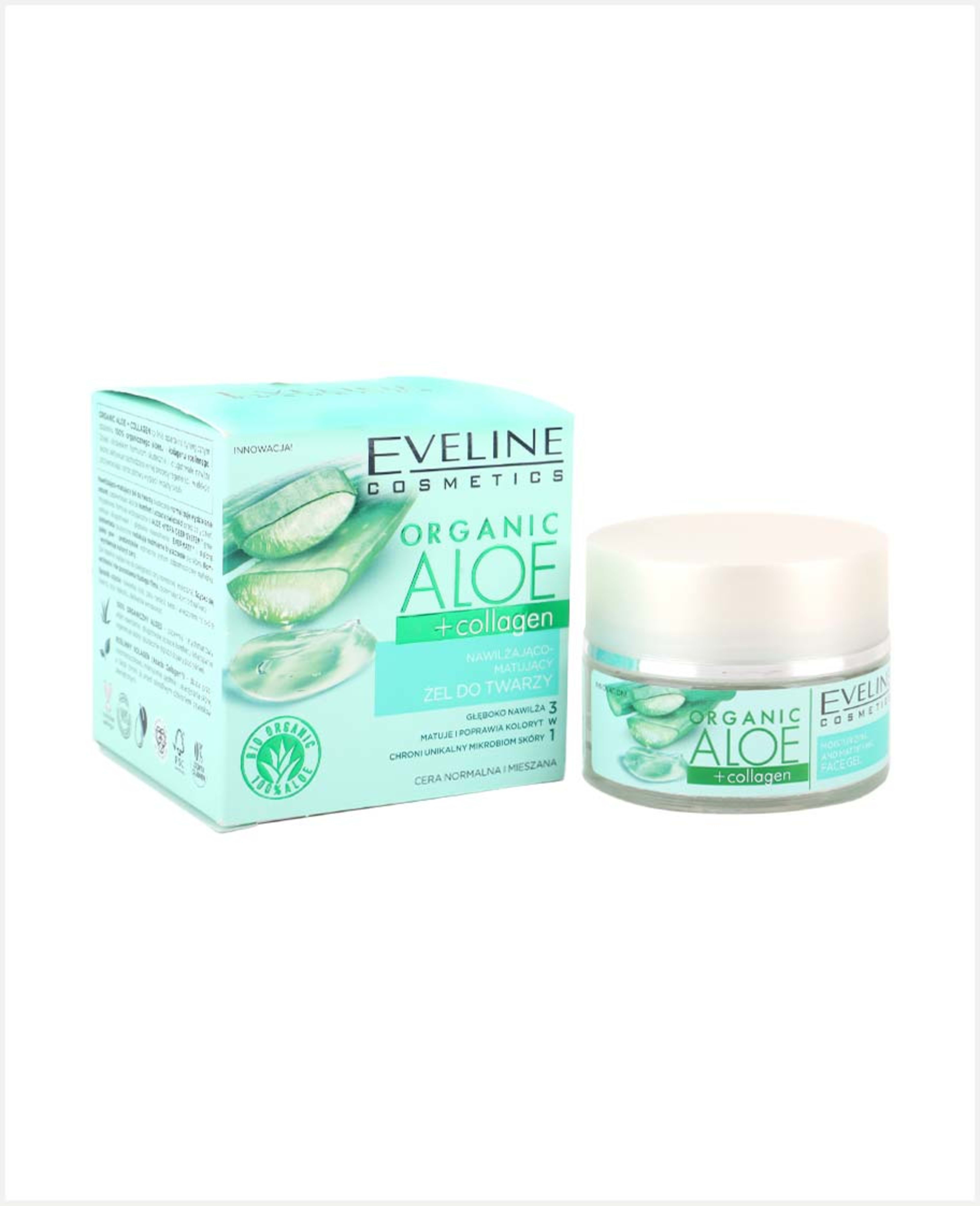 Eveline Organic Aloe and Collagen Face Gel 50ml