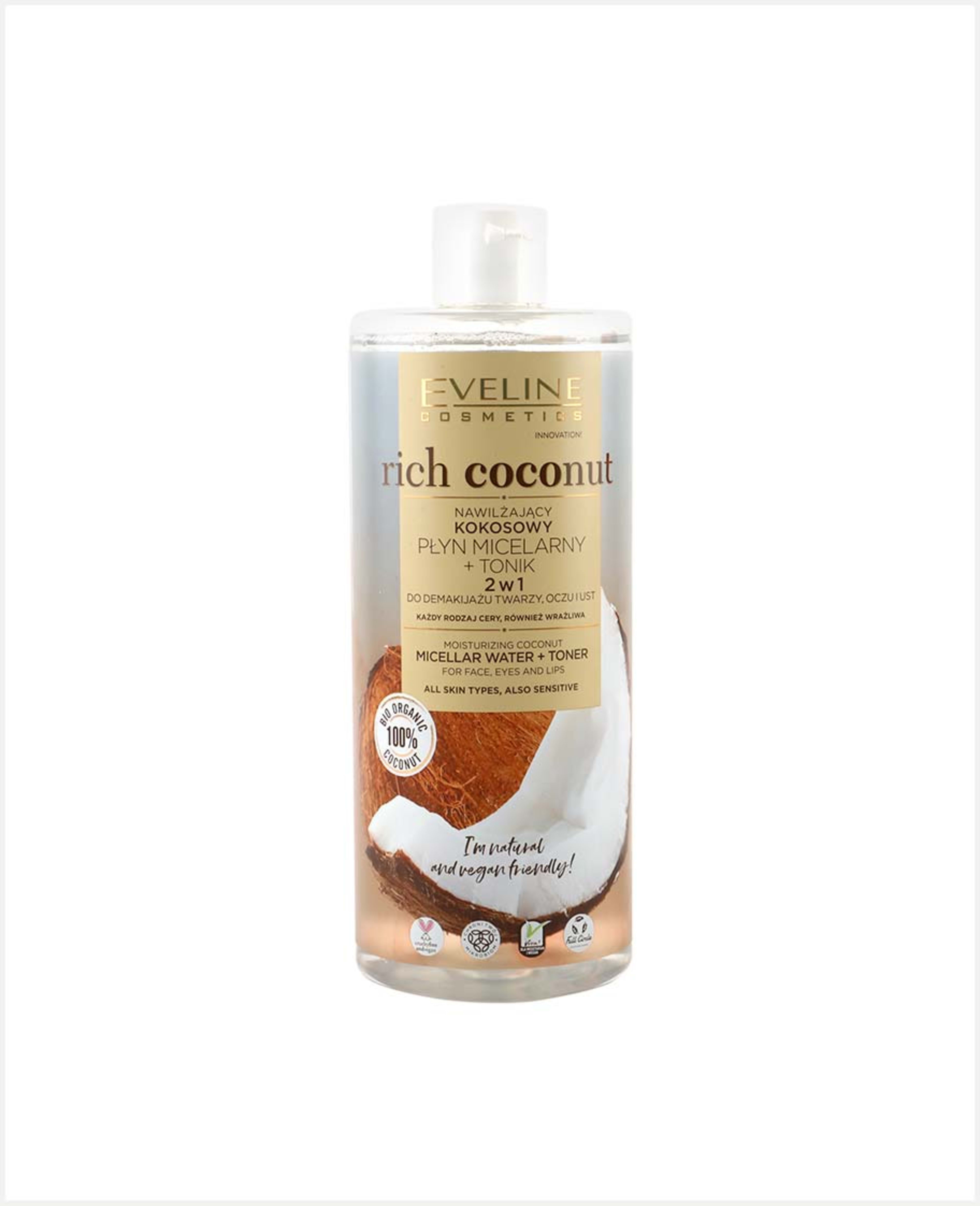 Eveline 2in1 Rich Coconut Micellar Water and Toner 500ml - image 2