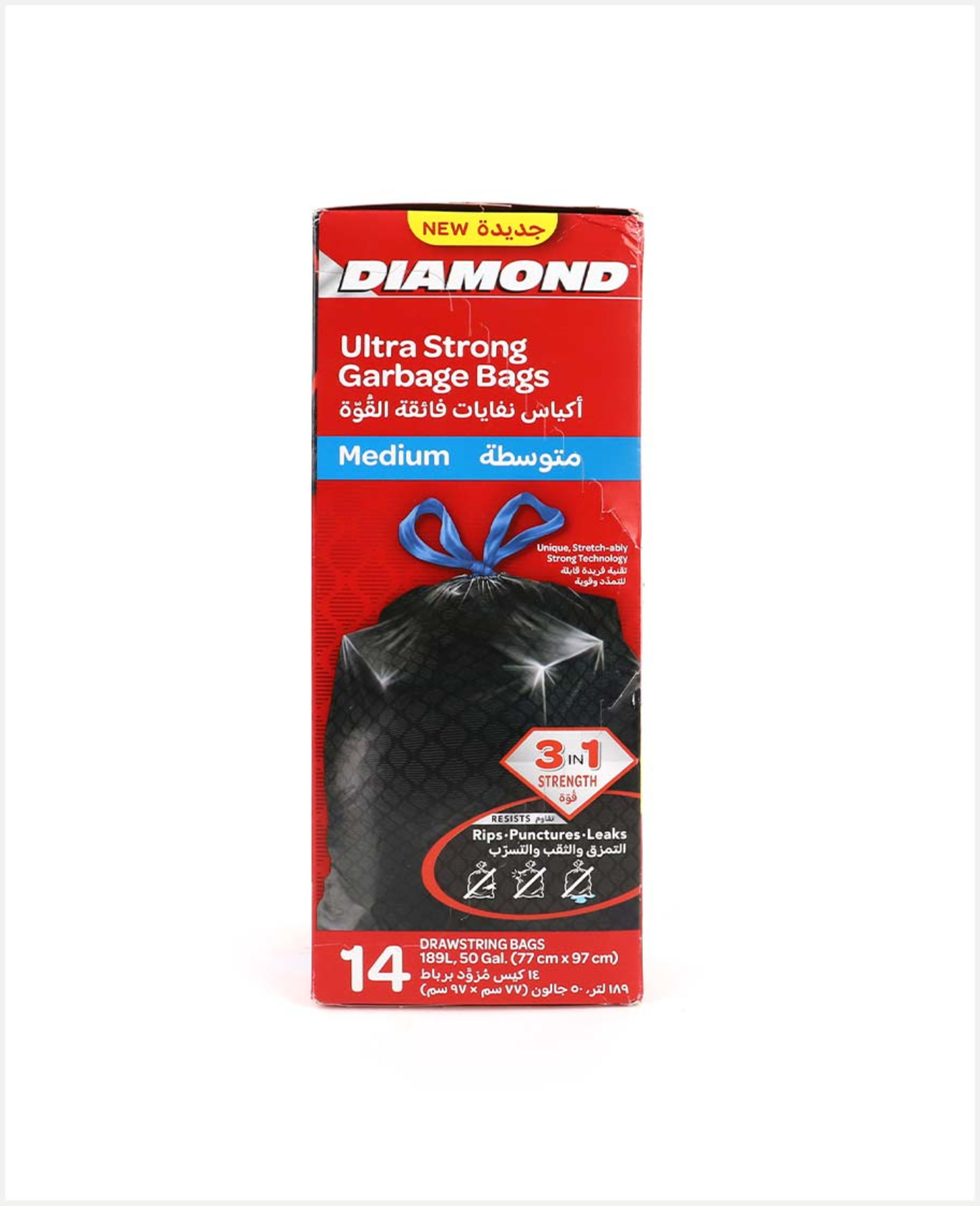 Diamond Ultra Strong Garbage Bag Medium 50gal 14pcs - image 2