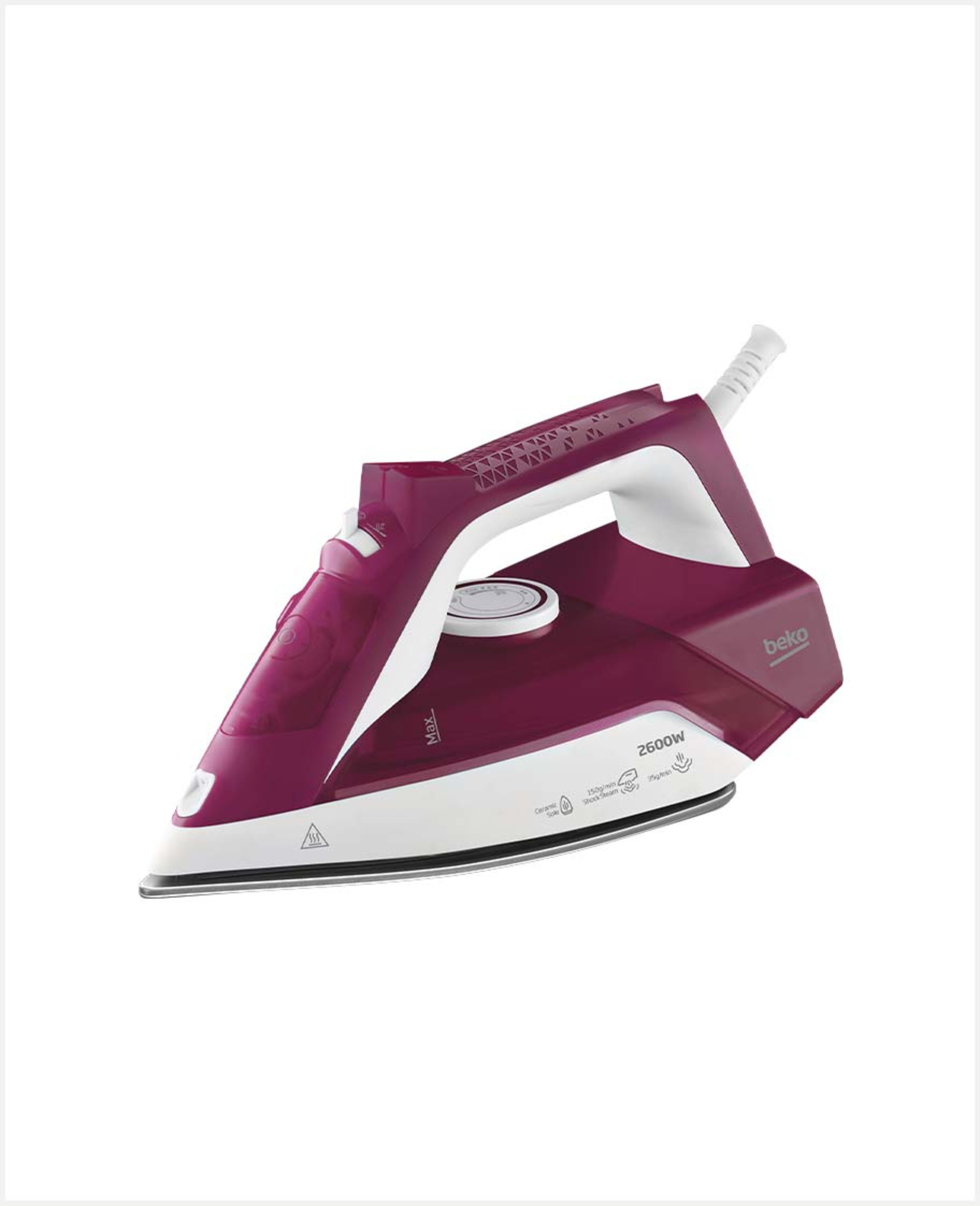 Beko Ceramic Sole Plate Steam Iron Green 2600w Sim3126r