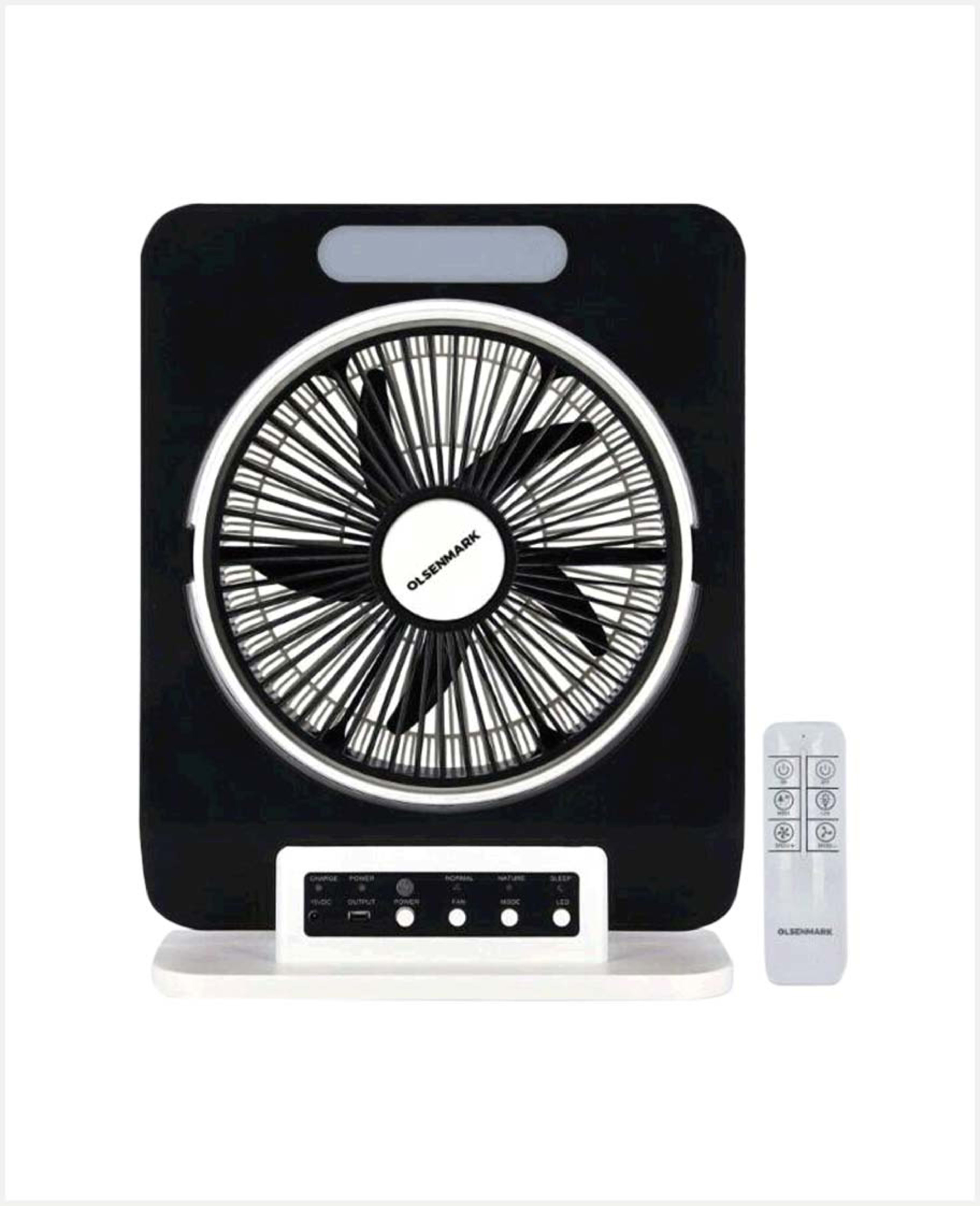 Olsenmark Rechargeable Fan with Remote 12inch Omf1795