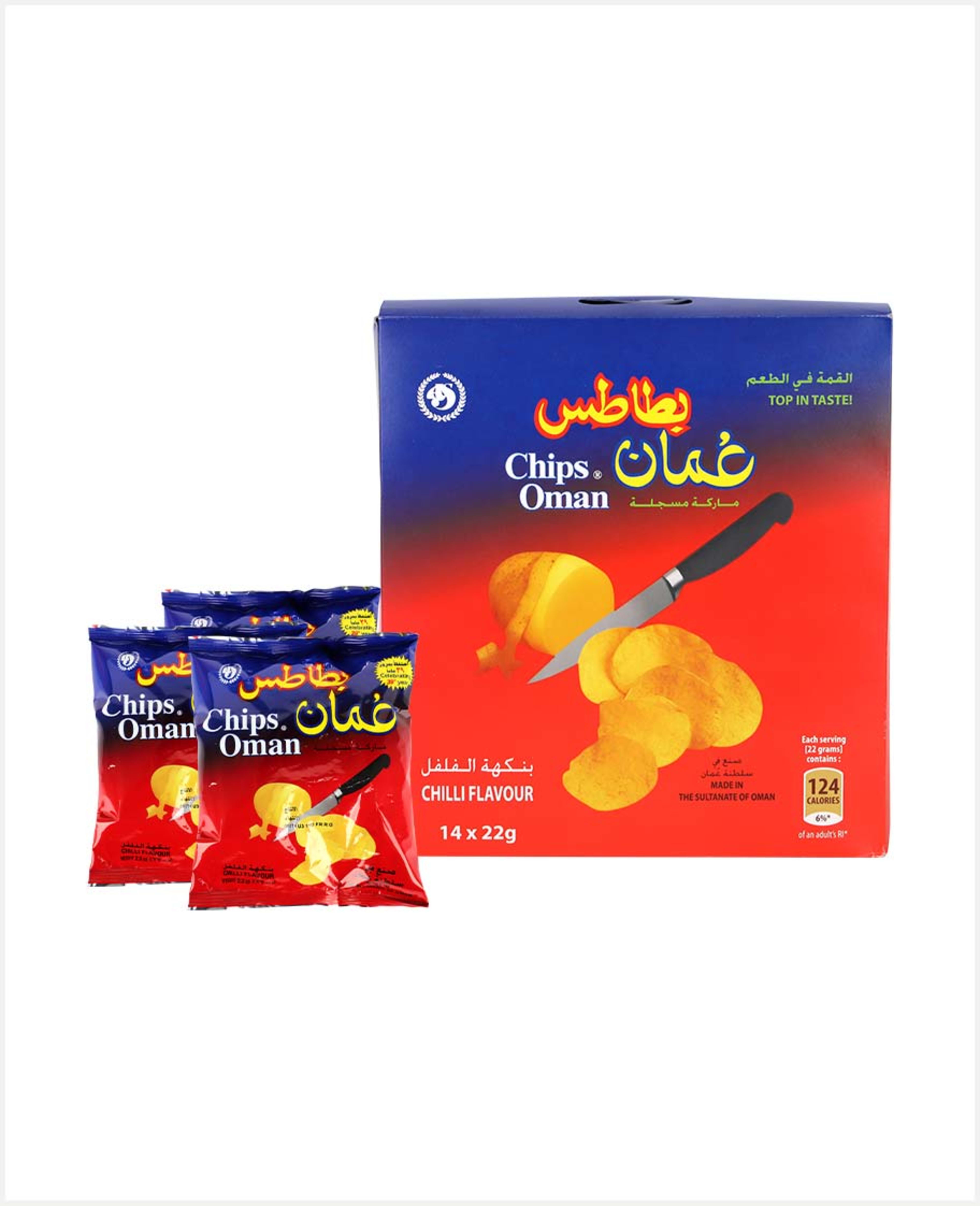 Oman Chips Chilli Flavour 14x22gm