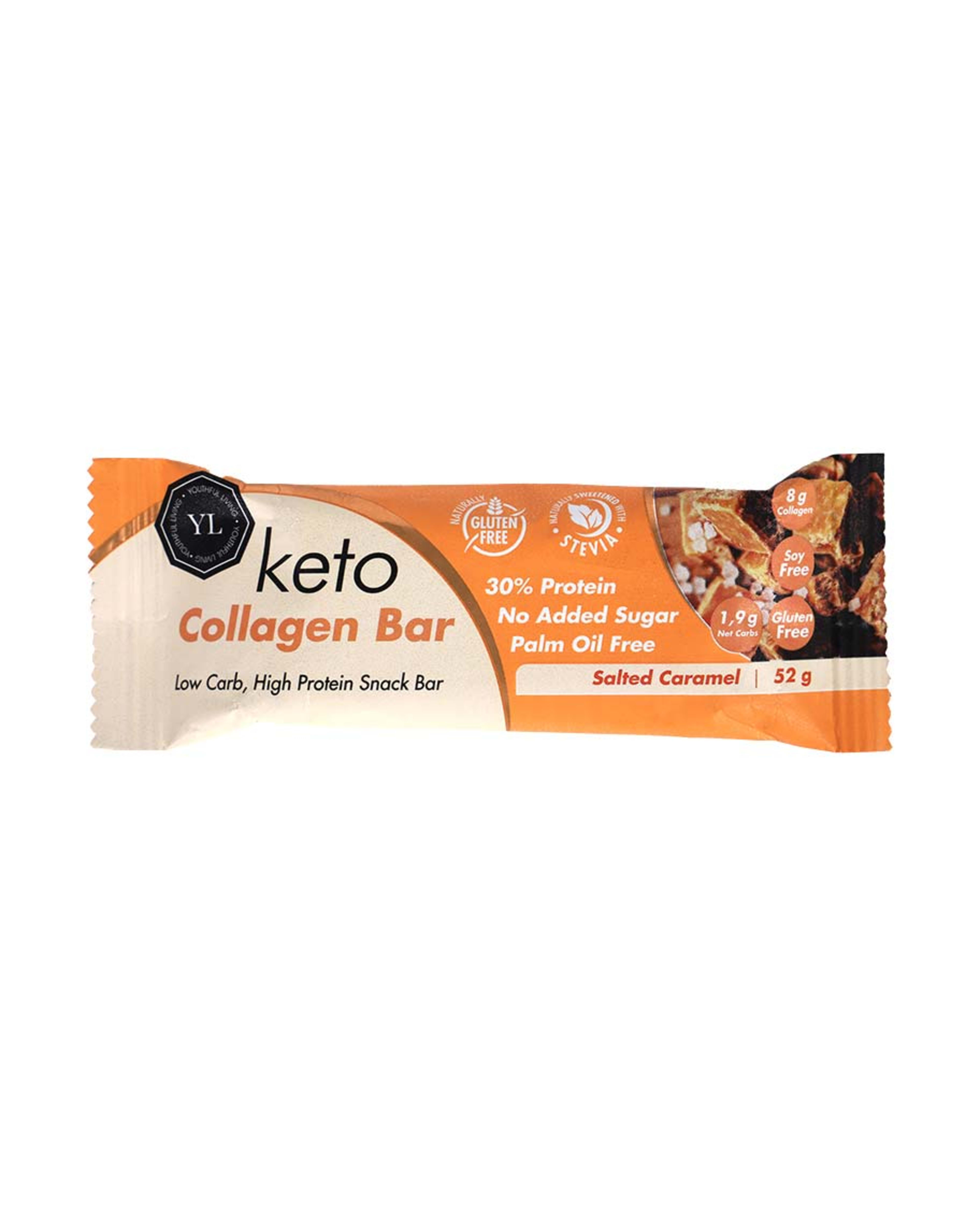 Youthful Living Keto Collagen Bar Salted Caramel 52gm
