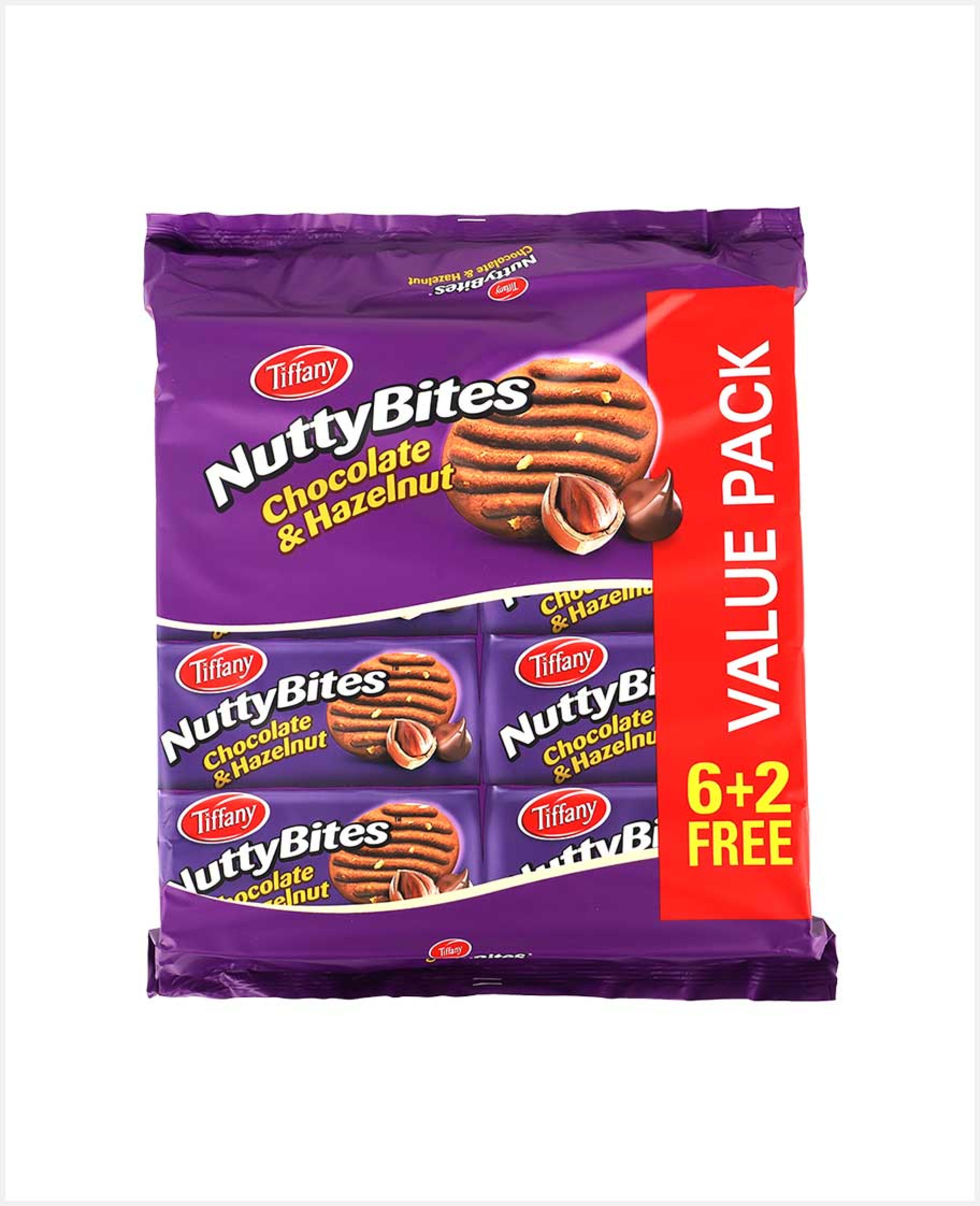 Tiffany Nutty Bites Chocolate and Hazelnut Biscuit 8sx72gm Sp.offer