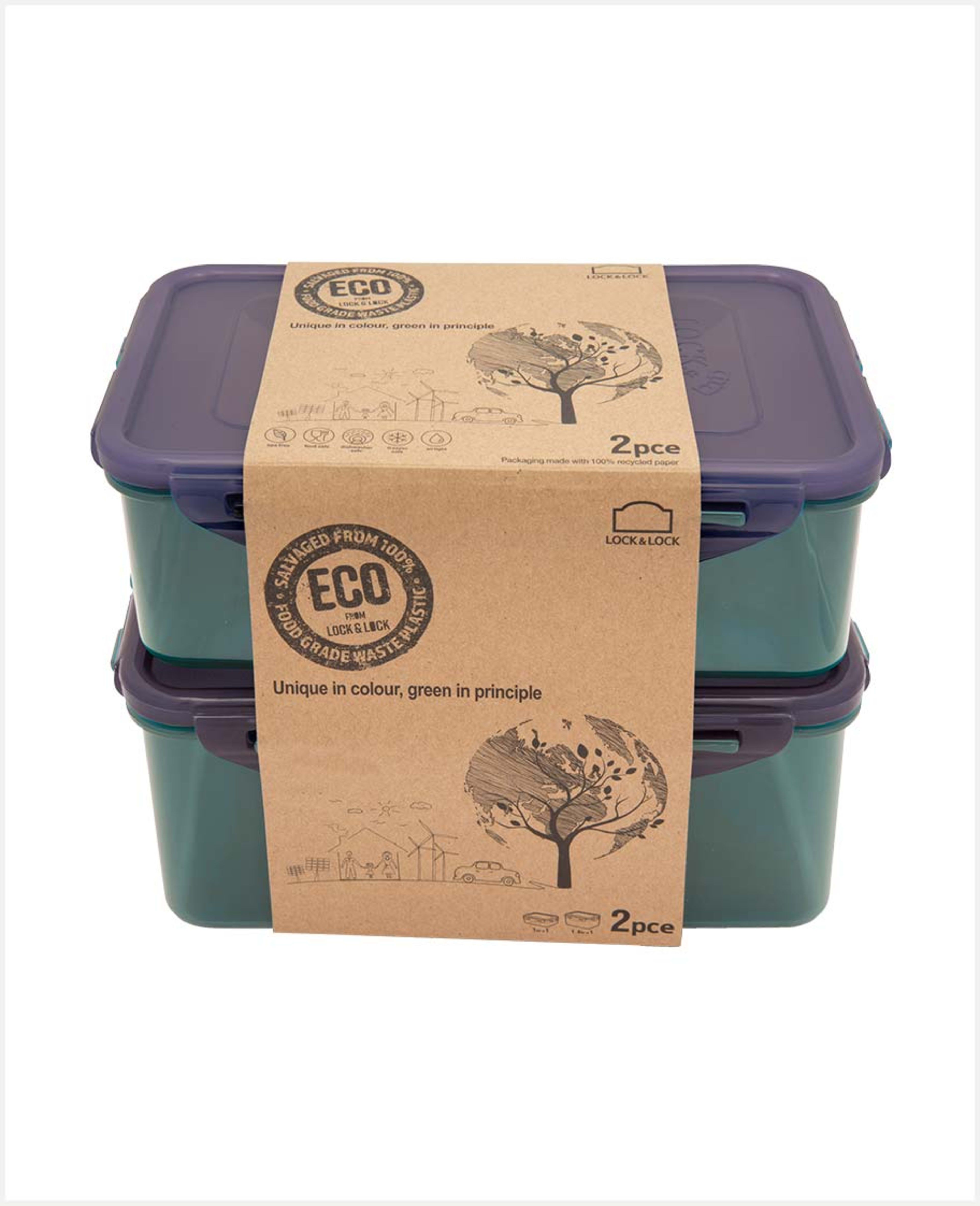 Locknlock Eco Container 2pcs Set Lck103hhl00301 - image 2